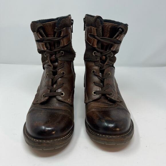 Dromedaris Boots Women's 39 Kara Chocolate Print Leather AJN19 Steam Punk - Picture 2 of 13